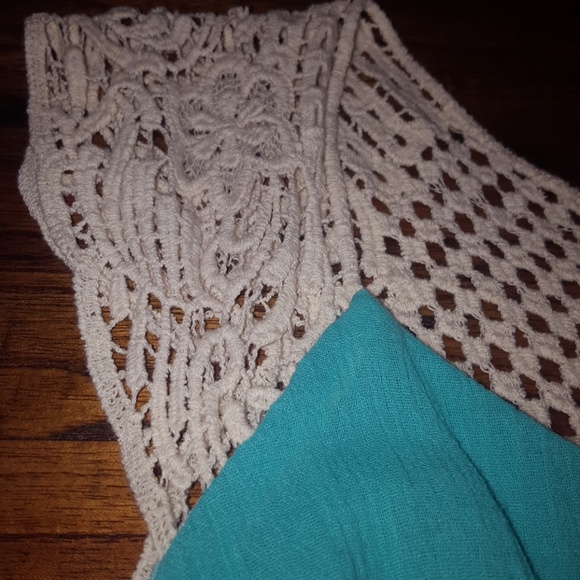 Jodi Kristopher Turquoise Crochet-top Dress - Picture 2 of 8